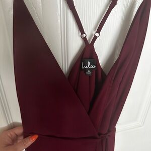 Lulu’s maroon wrap dress